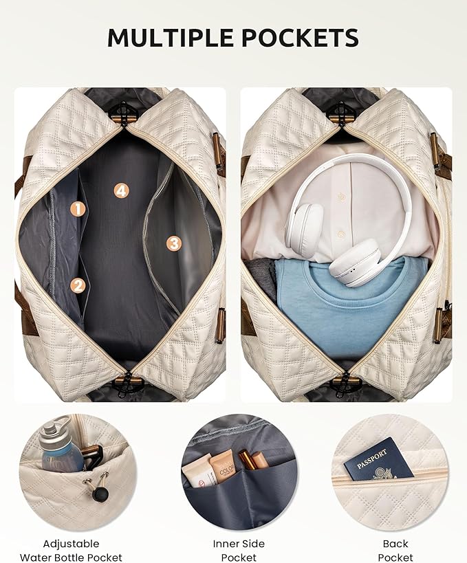Gifts for Daughter-Initial Duffle Bag with Shoe Compartment, Personalized Weekender Bag, Monogram Overnight Bag, Letter Travel Bag with Makeup Bag，Sister Friend Girlfriend Gifts (Letter M)