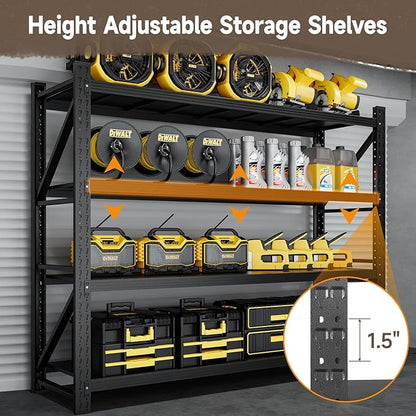 7000LBS Metal Garage Shelving Unit 79" W Storage Shelves Heavy Duty 4 Tier Adjustable Garage Storage Racks Industrial Shelving Utility Rack Shelf for Warehouse/Basement 79" Wx24 Dx79 H