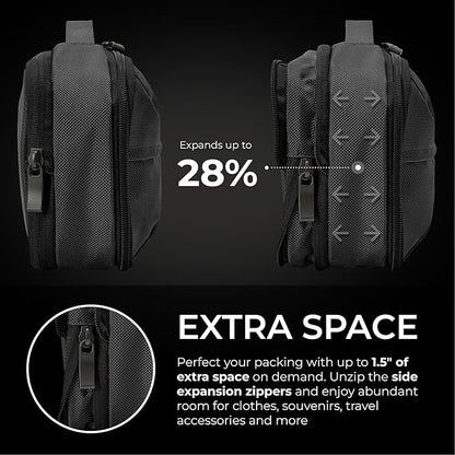 Briggs & Riley Expandable Essentials Kit - Toiletry Travel Bags for Women & Men, Organizer for Vacation, Compact Dopp Kit for Bathroom Accessories, Makeup, & Skincare - Baseline Collection