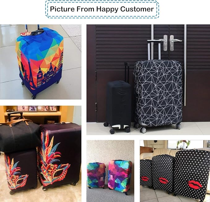 Explore Land Travel Luggage Cover Suitcase Protector Fits 23-26 Inch Case (Polkadot, M)