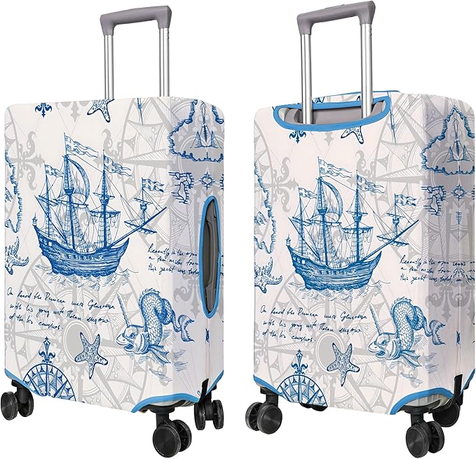 Travel Luggage Cover Suitcase Protector Fits 18-32 Inch Wheel Covers PatternedTravel Related Items Flower Luggage Protector Elastic XL