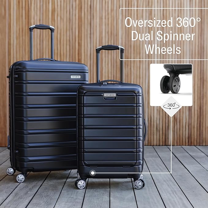 Samsonite Omni 2 Hardside Expandable Luggage with Spinner Wheels, Checked-Large 28-Inch, Lagoon Blue