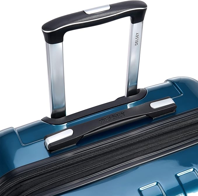 DELSEY PARIS Helium Aero Hardside Expandable Luggage with Spinner Wheels, Teal, Checked-Large 28 Inch