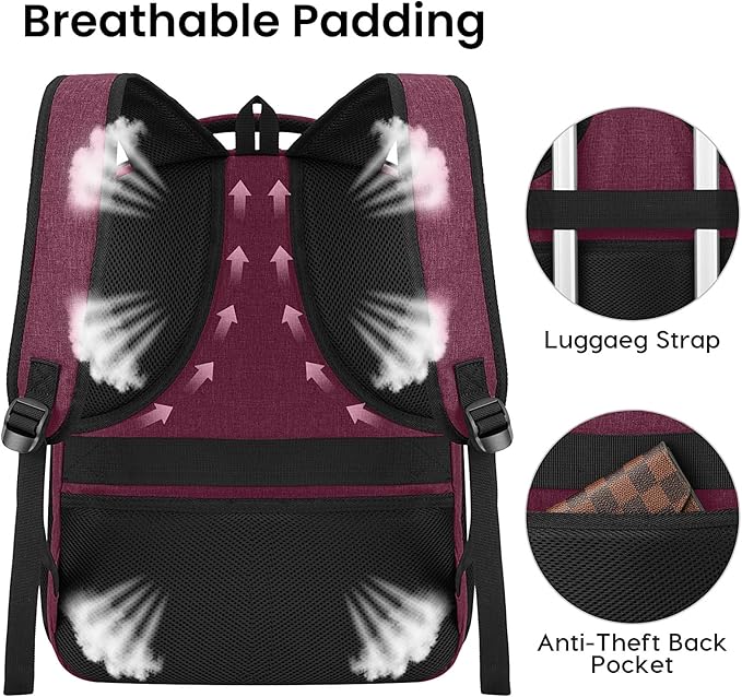 Backpack for Girls Women, School Backpack for Teen Boys, Lightweight Casual High School Bookbag, Daily-use Travel Laptop Backpack with USB Charging Port Fits 15.6 Inch Notebook