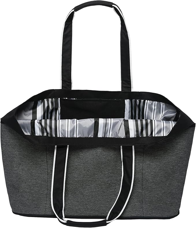 geckobrands Oversized Beach Tote – Large and Stylish Beach Bag with 4 Exterior Pockets and Zippered Internal Compartment