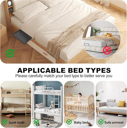 Bedside Shelf for Bunk & Loft Beds,College Dorm Room and Kids Room Essentials,Bed Side Table Tray Organizer,Clip On Nightstand,Black