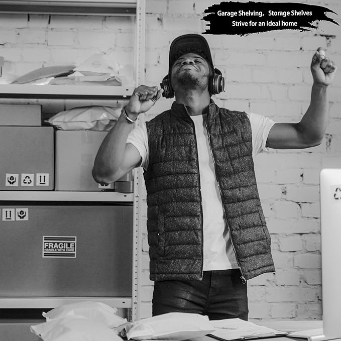 Industrial Storage Rack,Heavy-Duty Steel Shelving Unit 5-Tier,Multi-Purpose Garage Organization System Black 83" H x 54.5" W x 23" D