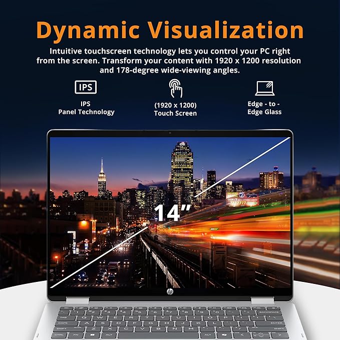 HP OmniBook 5 Flip 2-in-1 14" 2K Touchscreen Laptop, Intel 7 150U, 16GB LPDDR5, 1.16TB Storage(1TB SSD+160GB Docking Station Set), Backlit Keyboard, 5MP IR Camera, Wi-Fi 6E, Windows 11 Pro, Silver