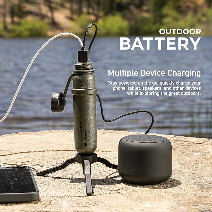 NESTOUT Portable Charger, 5000mAh Outdoor Battery Power Bank, 15W USB-C Fast Charging, Waterproof IP67, Durable Shockproof, Battery Pack for Phone Tablet Hiking Travel Camping (Olive Green, 5000mAh)