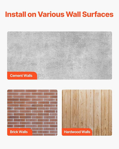 VEVOR Wall Mounted Folding Table, 31.5 x 15.7 inches Wall Mount Table, Floating Desk with Iron Bracket for Small Spaces, Home Office, Dining, Laundry Room, Kitchen, Bar, White