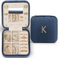 Vlando Preppy Stuff Jewelry Holder Organizer, Preppy School Supplies for Teens Girl Gifts Trendy Stuff, Preppy Jewelry Travle Case, Birthday Gifts for Daughers - Letter K, Dark Blue