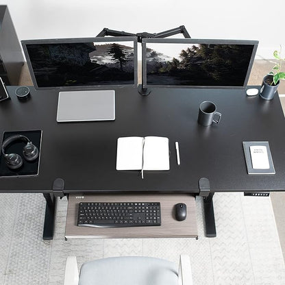 VIVO Large Clamp-on Computer Keyboard and Mouse Under Desk Slider Tray, 27 x 11 inch Pull Out Platform Drawer, Gray, MOUNT-KB05GY