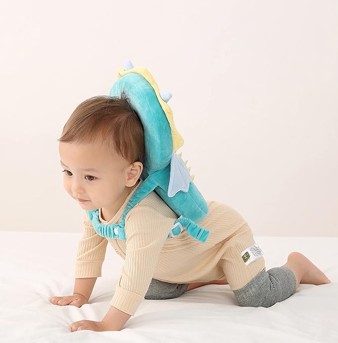 Feidoog Baby Head Protector Cushion Backpack with 3 Knee Pads for Walking & Crawling,Z-Pink