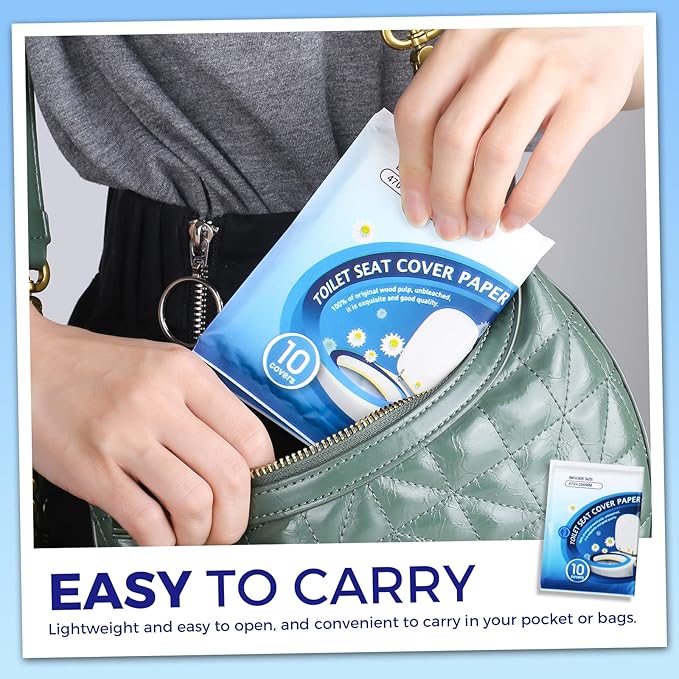 YGDZ Toilet Seat Covers Disposable (110 pack), XL Flushable Toilet Seat Covers Travel Paper Toilet Seat Cover for Kids Potty Training, Adults, Biodegradable Travel Essential Accessories for Airplane