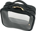 JAZD Clear Makeup Bag Toiletry Bag for Women Cosmetic Case Large Capacity Travel Make Up Bag Organizer Transparent Storage Compartment TSA Approved