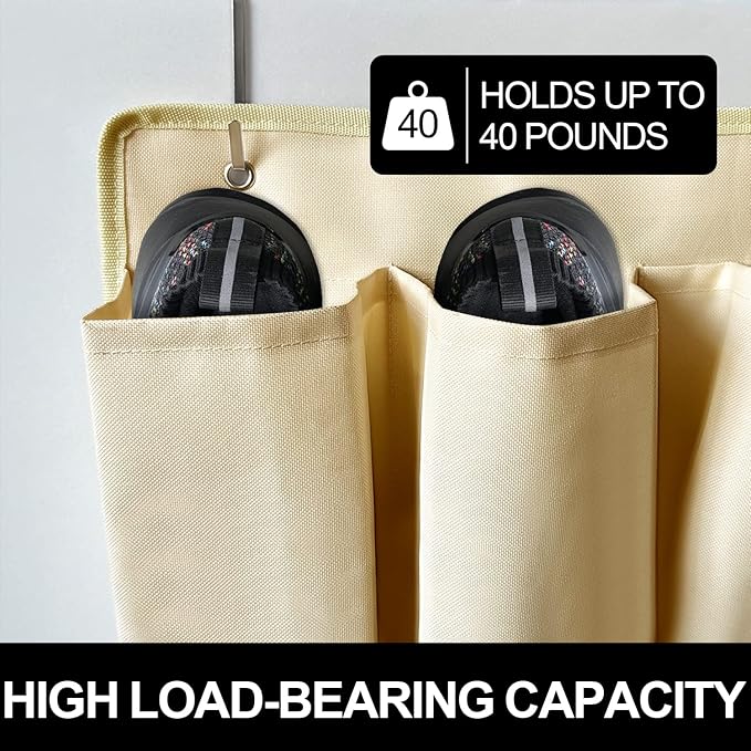 RV Shoe Pockets 10 Pockets Heavy Hanging Bedside Storage Organizer with Sturdy Hooks Storage Pockets Hangs on bed for Shoes Toys and Tool Accessories