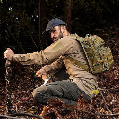 15L Tactical Crossbody Sling Bag | Everyday One Shoulder Backpack Fit 12 Inch Laptop, Molle, Daily Use, Travel, Hiking (Camo)