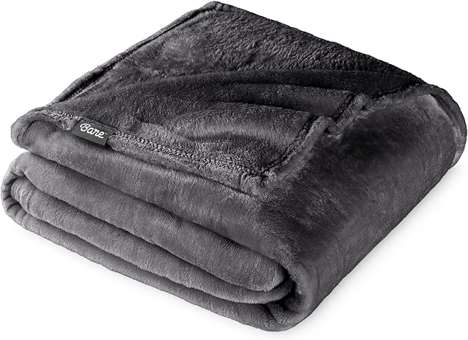 Bare Home Fleece Blanket - Twin/Twin Extra Long - Ultra-Soft Lightweight for Bed, Sofa, and Couch - Luxury Microplush - Cozy Warm Blanket (Twin/Twin XL, Forged Iron Grey)