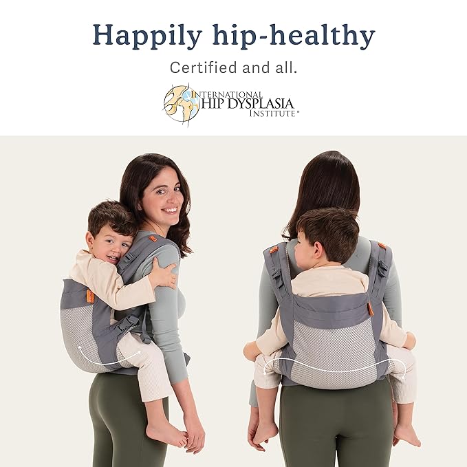 Beco Toddler Carrier - Breathable 3D Mesh Front-Carry & Backpack Style Carrier with Tall Supportive Back and Ergonomic extra-wide Seat to accomodate children from 18months (20-60 lbs) - Cool Dark Grey