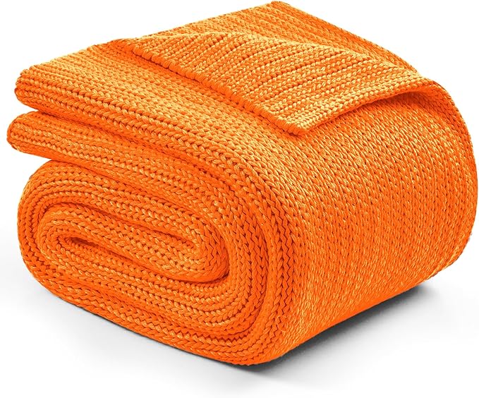L'AGRATY Knitted Weighted Blanket - 60"x80" 15lbs Cooling Chunky Knit Heavy Blanket for Adults Braided Crochet Throw Thick Cable Yarn Knit Decorative No Beads Evenly Weighted Machine Washable