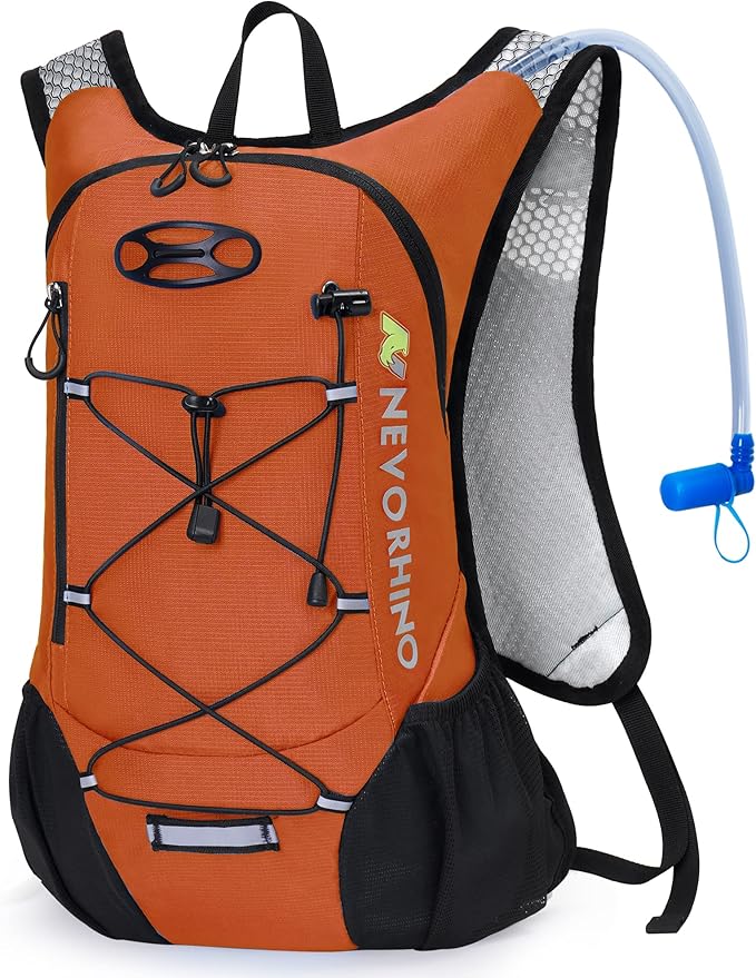 Lightweight Hydration Backpack, Running Backpack with 2L Water Bladder, Hydro Water Daypack for Cycling Hiking Rave for Men Women