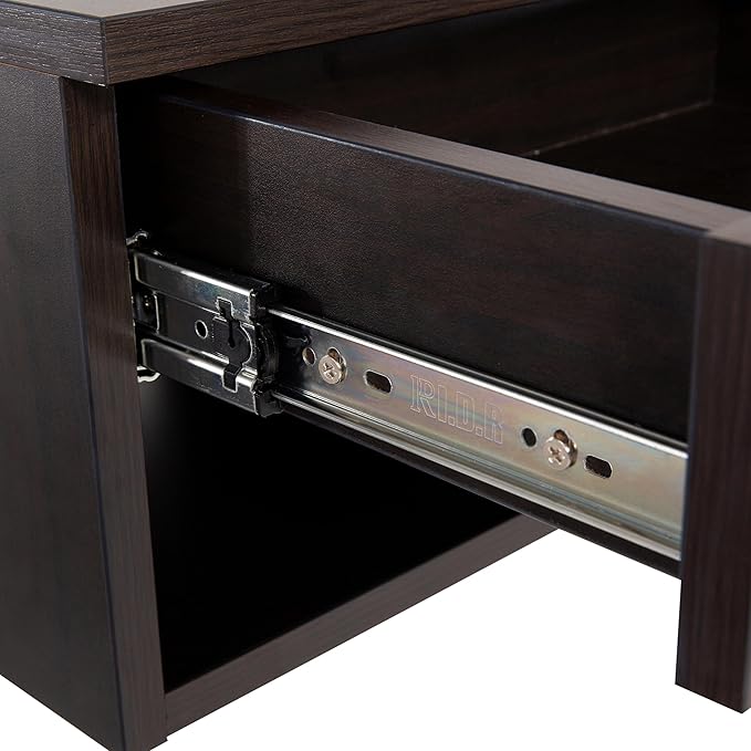 JONATHAN Y NST2002B Ettore 15.71" Mid-Century Modern Floating Wall Mounted Nightstand with Soft-Close Drawer and Cable Hole, Black