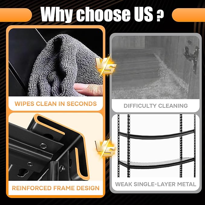 77"H-47"W Garage Shelving-3000LBS 5 Tier Storage Shelves,Adjustable Heavy Duty Metal Shelving Unit and Storage Large Rack,Utility Steel Shelf For Shop Warehouse Industrial Pantry Basement 77"x47"x18"