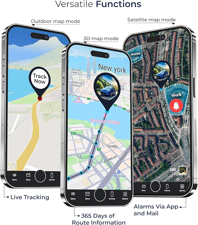 SALIND GPS Magnetic, up to 70 Days Battery - GPS Tracker for Every Vehicle, 4G LTE Car GPS Tracker with Strong Built-in Magnet for Easy Fixation on All Surfaces, Robust & Splash Proof Tracking Device