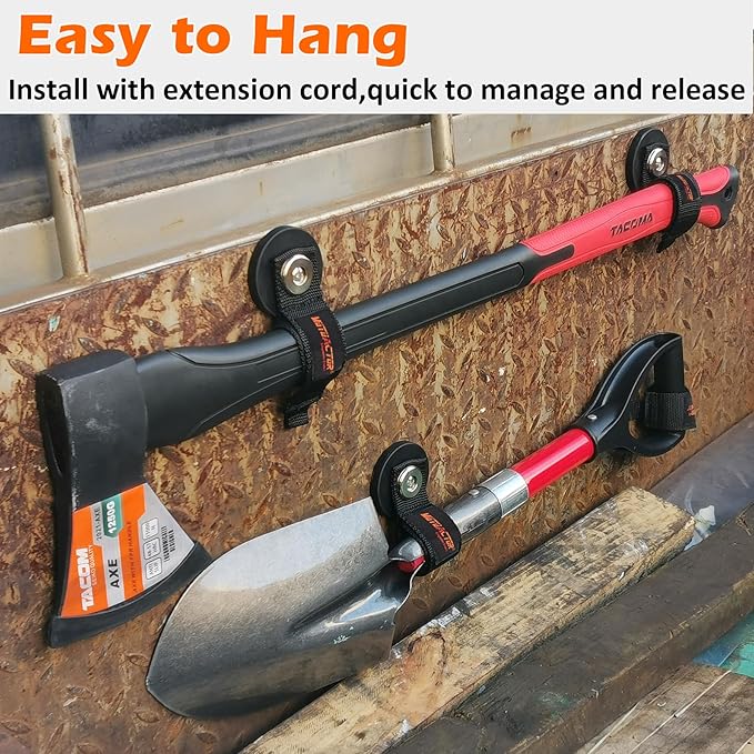 MUTUACTOR 2packs Magnetic Hooks Heavy Duty,Strong Magnet Garage Hook Large Capability for Hanging Cables Rubber Coating Mounting Magnet Storage Hooks for Garden Hoses Ropes Cordless Drills Tools Box