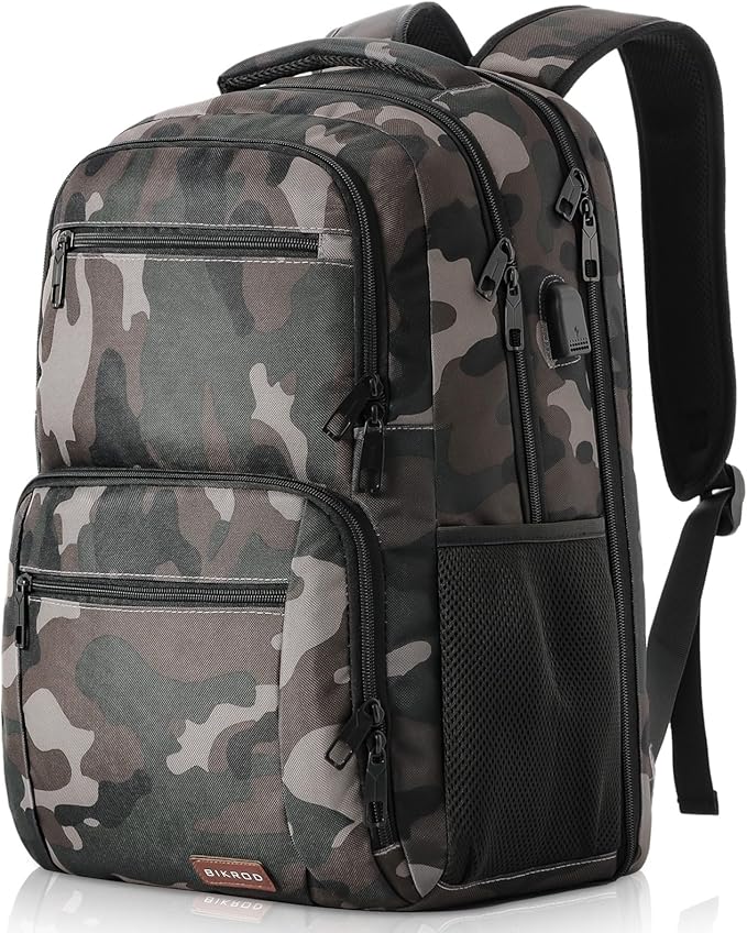 BIKROD Backpack for Boys Men, School Backpack for Teens Girls, Lightweight Casual High School Bookbag, Daily-use Travel Laptop Backpack with USB Charging Port Fits 15.6 Inch Notebook