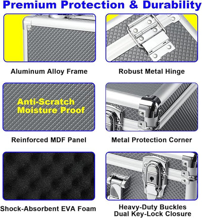 Multi color Card Storage Hard Case, Sports Card Collection Boxes,Trading Cards Cabinet, Card Holder, Toploader Box (Gray, Medium)