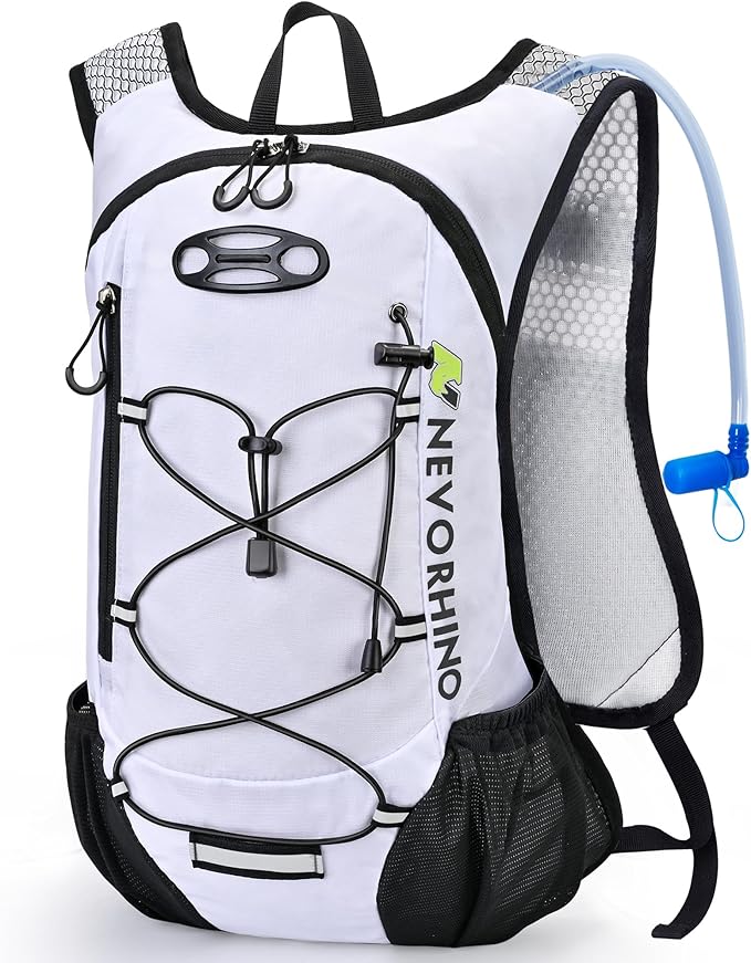 Lightweight Hydration Backpack, Running Backpack with 2L Water Bladder, Hydro Water Daypack for Cycling Hiking Rave for Men Women