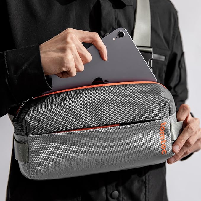 tomtoc Compact EDC Sling Bag, Minimalist Chest Shoulder Backpack Crossbody Bag for Men Women, Lightweight Carry Casual Bag