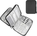 Electronic Accessories Organizer Carry Bag, Travel Cable Storage Case Portable Waterproof Double Layers All-in-One Storage Bag for Cord, Charger, Earphones, U Disk, USB Cable (L)