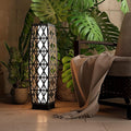 Grand patio Outdoor Solar Powered Wicker Floor Lamp Outdoor Weather-Resistant Deck Light for Garden Porch - Silver Gray, Large Cindy