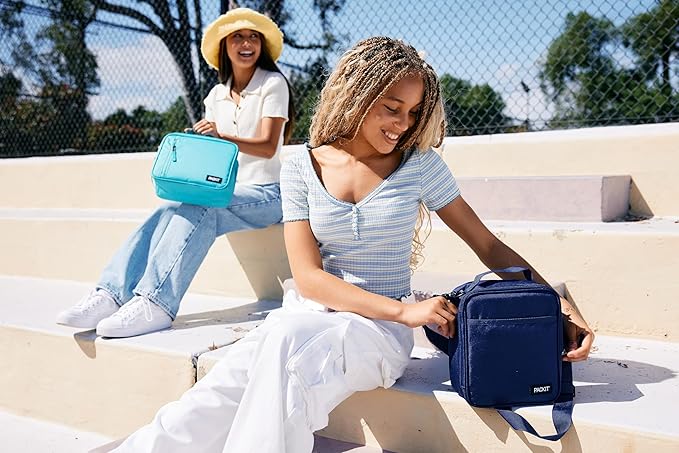PackIt Freezable Classic Lunch Box, Rainbow Sky, Built with EcoFreeze Technology, Collapsible, Reusable, Zip Closure With Zip Front Pocket and Buckle Handle, Perfect for School Lunches