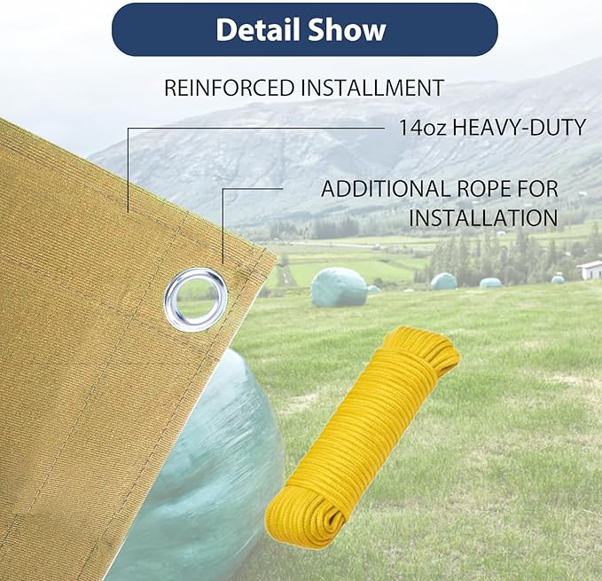 6’x8’ Canvas Tarps Heavy Duty Waterproof Tarpaulins with Aluminum Grommets,UV Resistant, 22Mil Multipurpose Drop Cloth, 14oz Cover Sheet for Outdoor and Indoor Use with Ropes Yellow