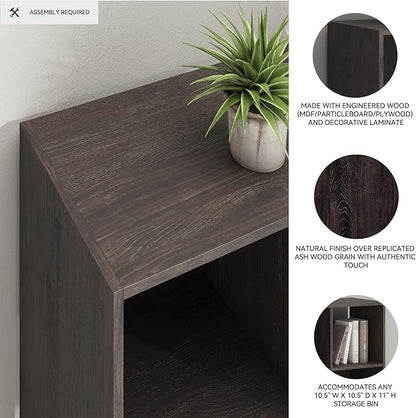 Signature Design by Ashley Piperton 9 Cube Storage Organizer or Bookcase, Charcoal