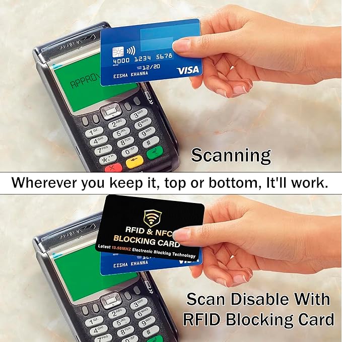 SaiTech IT RFID Blocking Card, One Card Protects Entire Wallet Purse, NFC Contactless Bank Debit Credit Card Protector ID ATM Guard Card Blocker–(Black)