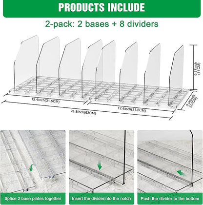 Bag & Purse Organizer for Closet, 2 Sets Adjustable Clear Handbag Storage Shelf, Plastic Clutch Dividers for Closet Organizers and Storage-Keep Purses upright (2 Sets)