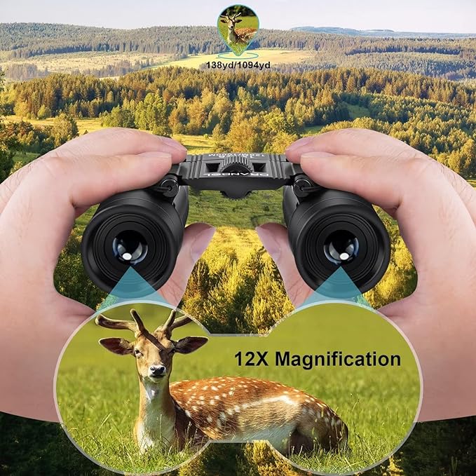 12X25 Mini Pocket Binoculars for Adults Kids, Small Compact Binoculars for Bird Watching, Opera Concert