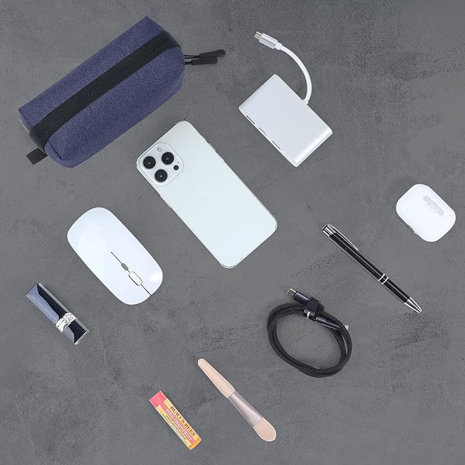 SIMTOP Electronics Organizer Cord Organizer Travel, Small Tech Bag for Cords, Chargers, Power Bank, Earbuds – Portable Cable Pouch for Office, Business Trip, Commute – Water & Scratch-Resistant