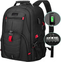 LOVEVOOK Large Backpack for Men 18 inch Heavy Duty Backpack Big Travel Backpack Large Capacity Laptop Backpack with USB Port Waterproof for Business Work (18.4 inch,Black)