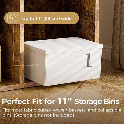 COMHOMA 6 Wood Cube Storage Organizer with Open Back and Removable Back Panels, 11In Brown Cube Storage Bookshelf, Cubicle Shelf Bookcase for Home Office Bedroom Living Room, Vertical or Horizontal