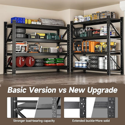 8000LBS Metal Garage Shelving Unit 68" W Storage Shelves Heavy Duty 4 Tier Adjustable Garage Storage Racks Industrial Shelving Utility Rack Shelf for Warehouse/Basement 68" Wx24 Dx63 H