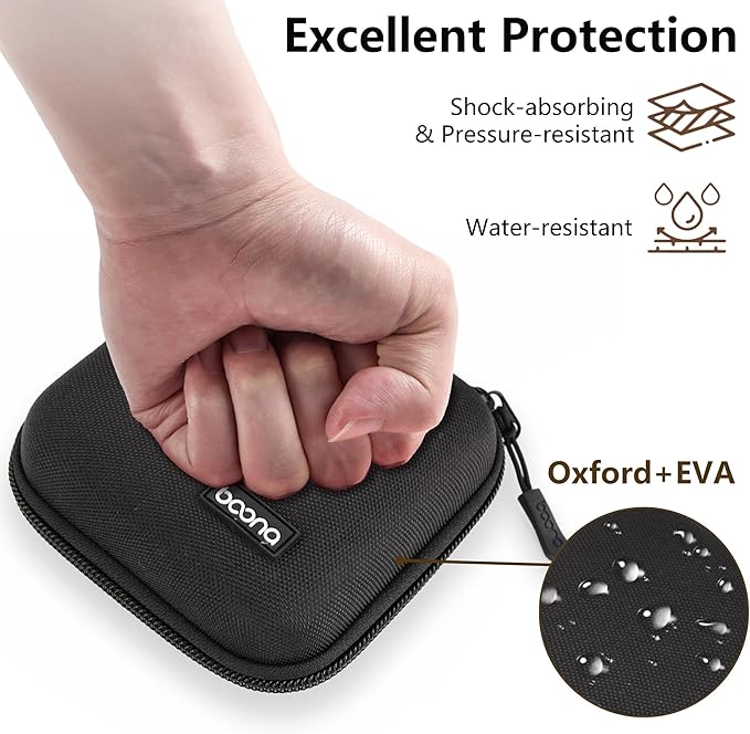 Charger Case for Macbook, Portable Tech Electronic Organizer Bag, Travel Storage Pouch for Laptop Accessories, MacBook Power Adapter, Charging Cords, USB, Power Bank (Black-Oxford, M)