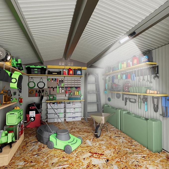 Metal Storage Shed,Outdoor Storage Building 10x14,Large Backyard Sheds with Lockable Doors,Waterproof Outside Storage Shed