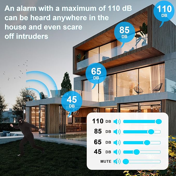 SanJie Door Sensor Chime When Door Opens, Door Entry Chime for Business/Home/Office/Store,500 FT Range,26 Chimes 5 Adjustable Volume Door Ringer Alert 2 Sensors + 1 Receivers