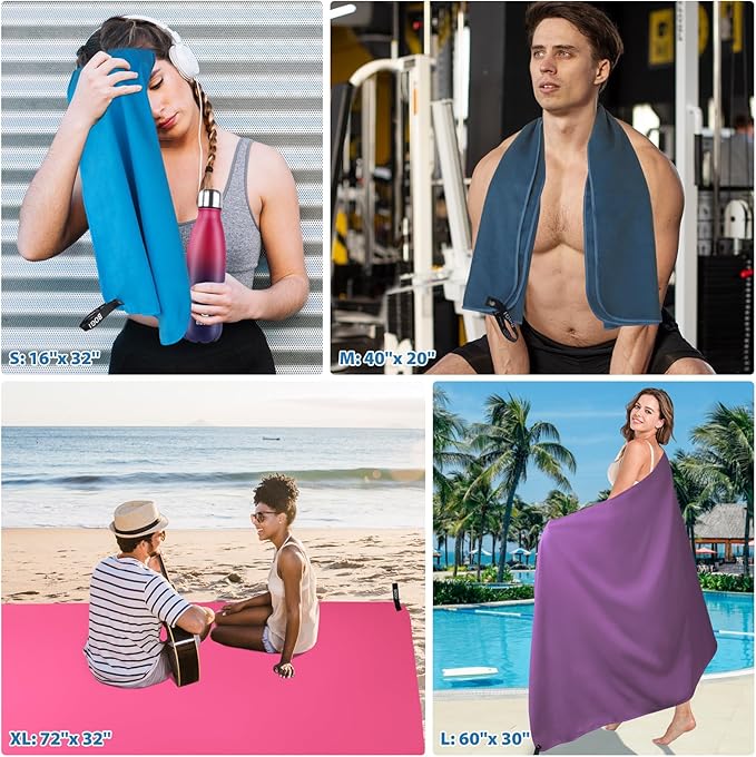 BOGI Microfiber Travel Sports Towel-Quick Dry Travel Towel,Soft Lightweight Absorbent Compact Sports Towel for Camping Gym Beach Bath Yoga Swimming Backpacking (M:40''x20''-Mint)