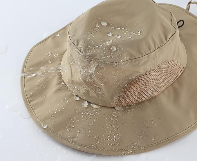 Home Prefer UPF50+ Mens Sun Hat Wide Brim Fishing Hat for Men UV Protection Womens Beach Bucket Hat for Golf Hiking Gardening
